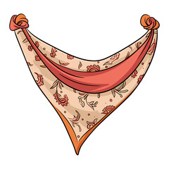 Elegant Kerchief Line Vector Illustration