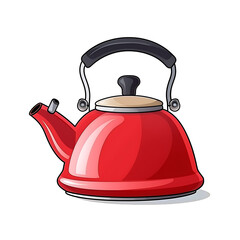 Colorful Cartoon Kettle Kitchenware Utensil Vector
