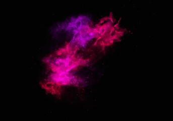 Pink Purple Nebula Galaxy Overlay. Cosmic Space Effect Background