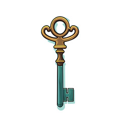 Isolated Key Top View Vector Illustration