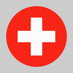 Obraz premium Flag of Switzerland in circular shape with accurate proportions and official colors. Representing national identity and patriotism