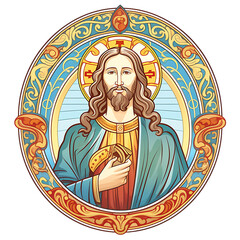 Divine Jesus Christ Decorative Border Design