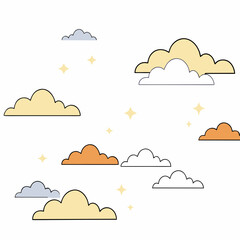 Whimsical cloud illustrations