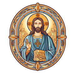 Divine Jesus Religious Ornamental Border Design