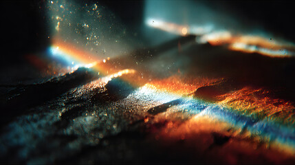light leak overlay effect with colorful light leaks,retro grain noisy film distressed texture light leak flare on black background,old film projector,abstract background with rainbow light