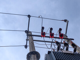 A robust electrical network and distribution transformers mounted on sturdy poles