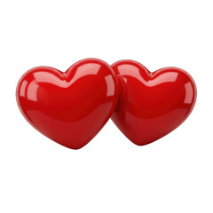 Fototapeta premium Vibrant red hearts symbolizing love and affection isolated on transparent background