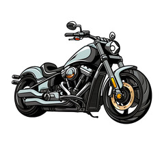 Naklejka premium Colorful Cartoon Motorcycle Vector Illustration