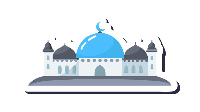 mosque or masjid vector illustration clipart sticker vector png for milad un nabi or ramdan eid mubarak .vector icon
