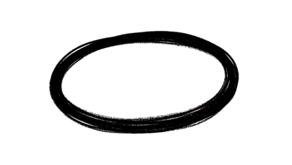 Black rubber o-ring isolated on transparent background