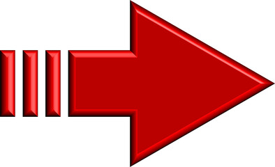 Bold red arrow icon with three vertical bars indicating progress or navigation on a black background