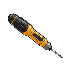 Elegant Screwdriver Line Art on White Background
