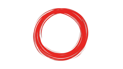 Red circle icon isolated on transparent background