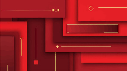 Modern abstract background with overlapping red and gold geometric layers, creating a sophisticated and festive design perfect for presentations, banners, or elegant digital art