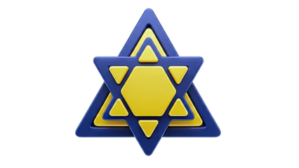 3D Rendered Star of David Emblem