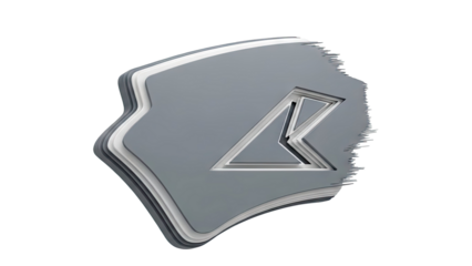 Abstract 3D Geometric Shape with Layered Design and Angular Cutout