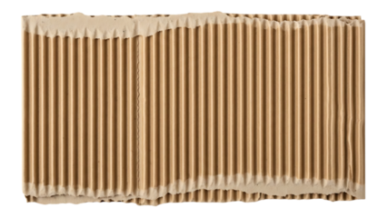 Corrugated cardboard sheet isolated on transparent background