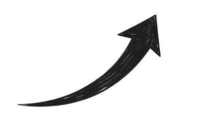 Black arrow icon isolated on transparent background