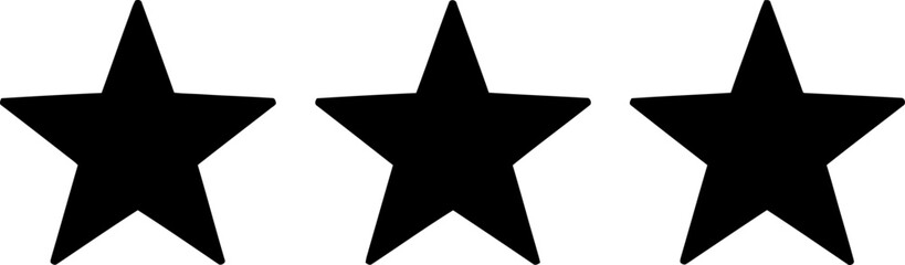 Three black stars icon Vector
