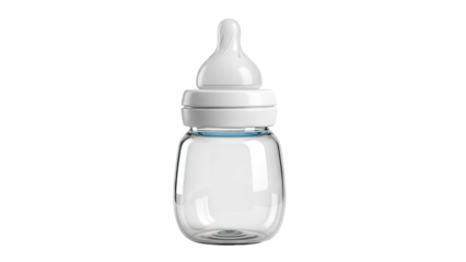 Clear Baby Bottle with White Nipple