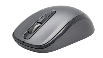 This black wireless optical computer mouse is a cordless hardware device featuring a scroll wheel and click button, making it a professional business accessory for any office PC or modern internet tec