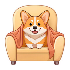 A cute brown puppy character is depicted as a happy cartoon vector illustration of a pet dog with a bone, featuring a smiling canine head isolated on a white background in a fun comic art style