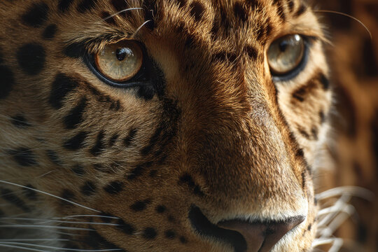 Close-Up of a Spotted Feline's Eye