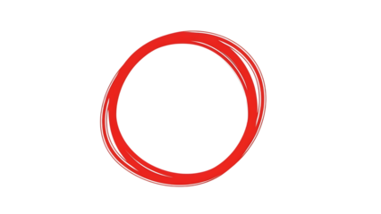Red circle icon isolated on transparent background