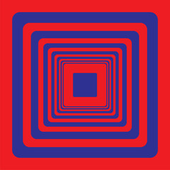 Red blue squares illusion. Background or ornament