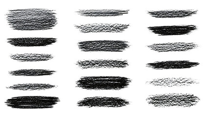 Brush stroke textures isolated on transparent background
