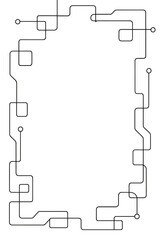 Minimal Tech Circuit. Abstract Tech Sale Background. Minimalistic one-line drawing geometric circuit