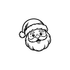 Obraz premium Santa Claus Face Logo Black Icon Isolated Vector EPS