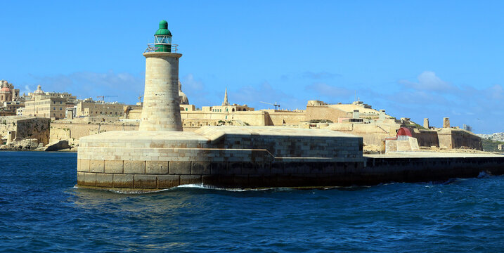 Fort St. Elmo Lighthouse  has a turbulent 600-year history in 1417 first watchtower &lsquo;Torre della Bocca&rsquo; Valletta Malta
