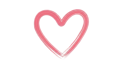 Pink heart icon isolated on transparent background