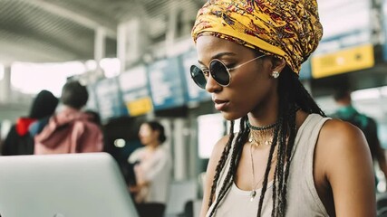 Young traveler booking an early bird flight on a laptop excited to secure affordable vacation options well in advance.