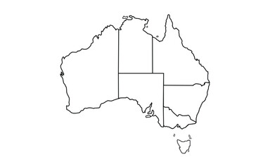 Fototapeta premium Editable Blank Australia Map Vector With White Background