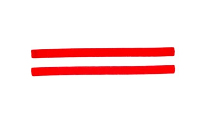 Two red horizontal bars isolated on transparent background
