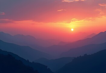 Fototapeta premium Appalachian Sunset over the Great Smoky Mountains National Park
