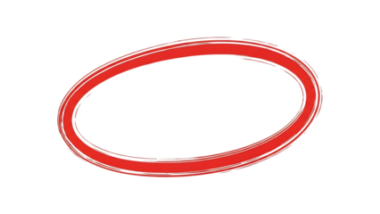 Red oval shape isolated on transparent background