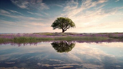 sunrise over the river