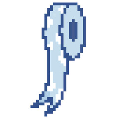 Fototapeta premium Blue pixel art toilet paper icon unrolled and flowing down graphic