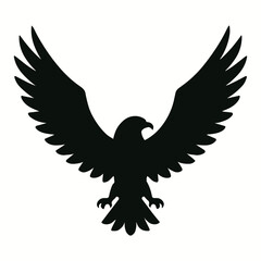 Obraz premium Eagle wings spread silhouette, vector