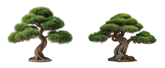 Decorative cypress tree isolated on transparent background

