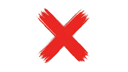 Red x mark isolated on transparent background