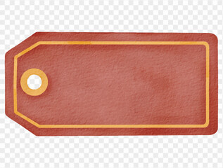 Watercolor blank red gift tag Christmas holiday illustration vector.