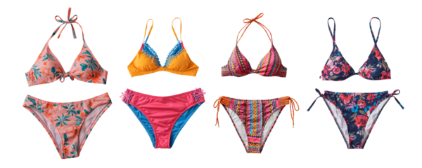 Beautiful two-piece swimsuit isolated on a transparent background

