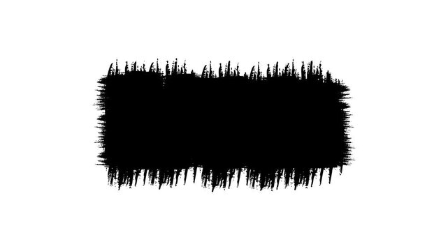 Professional hand-painted black paint block animation featuring organic grunge textures ideal for artistic lower thirds cinematic text reveals and edgy motion design transitions.
