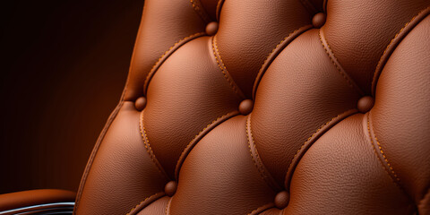 Brown leather button tufted upholstery texture background