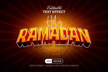 Editable Text Effect Holy Ramadan Design.