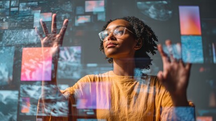 A woman with glasses